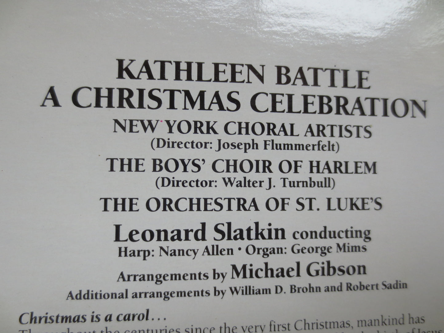 KATHLEEN BATTLE, CHRISTMAS Celebration, Kathleen Battle Lp, Christmas Record, Christmas Lps, Christmas Album, 1986 Records