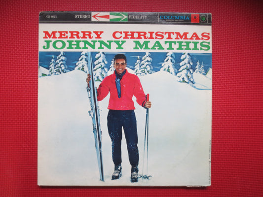 JOHNNY MATHIS, Merry CHRISTMAS, Johnny Mathis Record, Christmas Record, Johnny Mathis Album, Christmas Album, 1967 Records