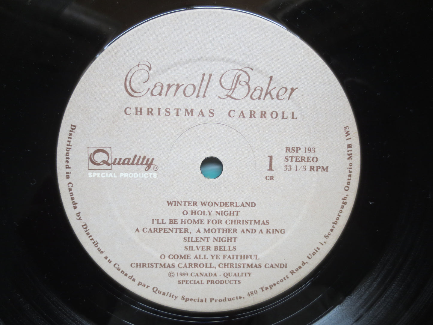 CARROLL BAKER, CHRISTMAS Record, Carroll Baker Album, Christmas Album, Carroll Baker Record, Carroll Baker Lp, 1989 Records