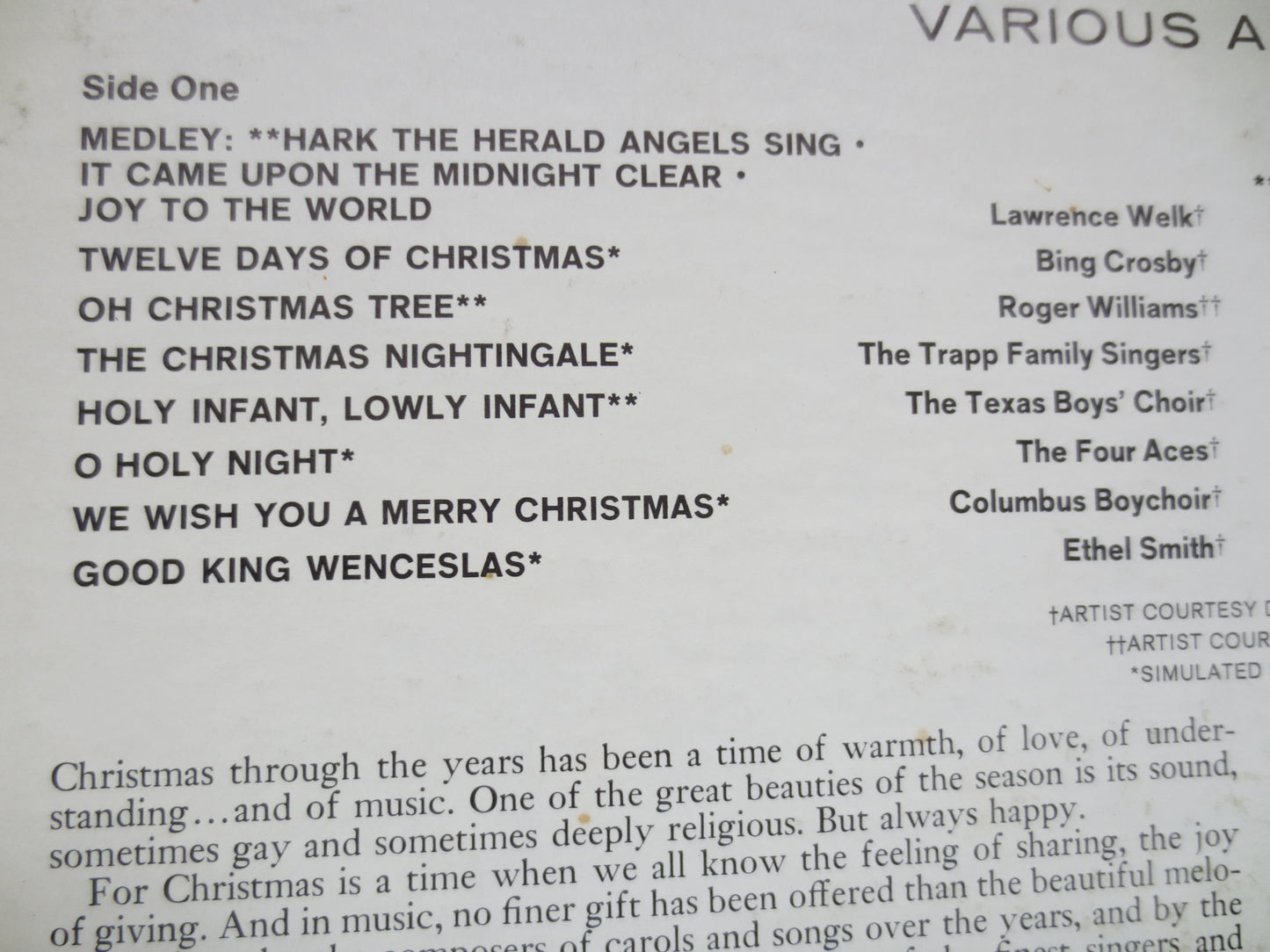 CHRISTMAS Through the Years, CHRISTMAS Album, CHRISTMAS Songs, Christmas Record, Christmas Vinyl, Christmas Lp, 1969 Record