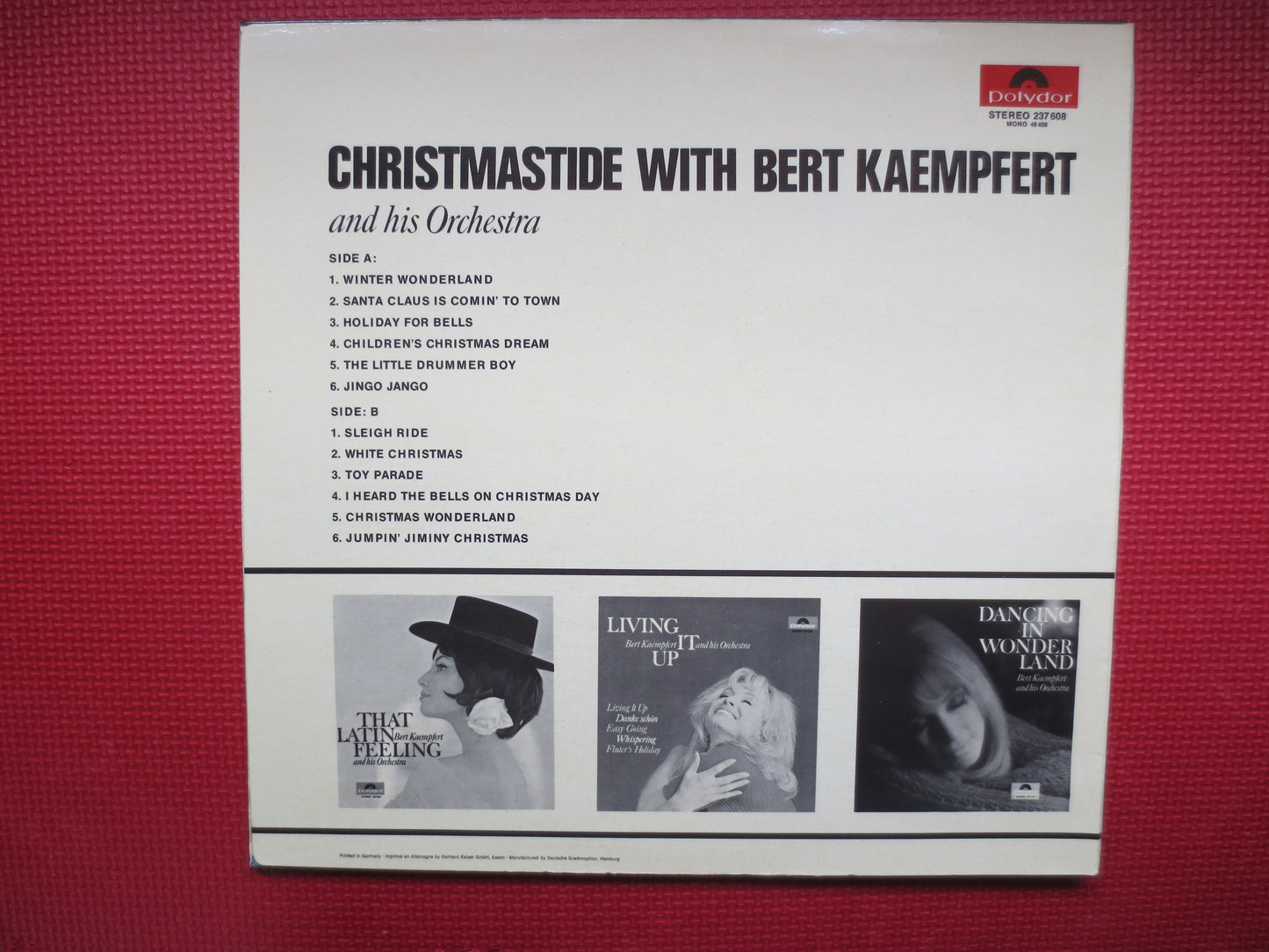 BERT KAEMPFERT, CHRISTMAS Tide, Bert Kaempfert Album, Christmas Album, Bert Kaempfert Music, Christmas Record, 1973 Records