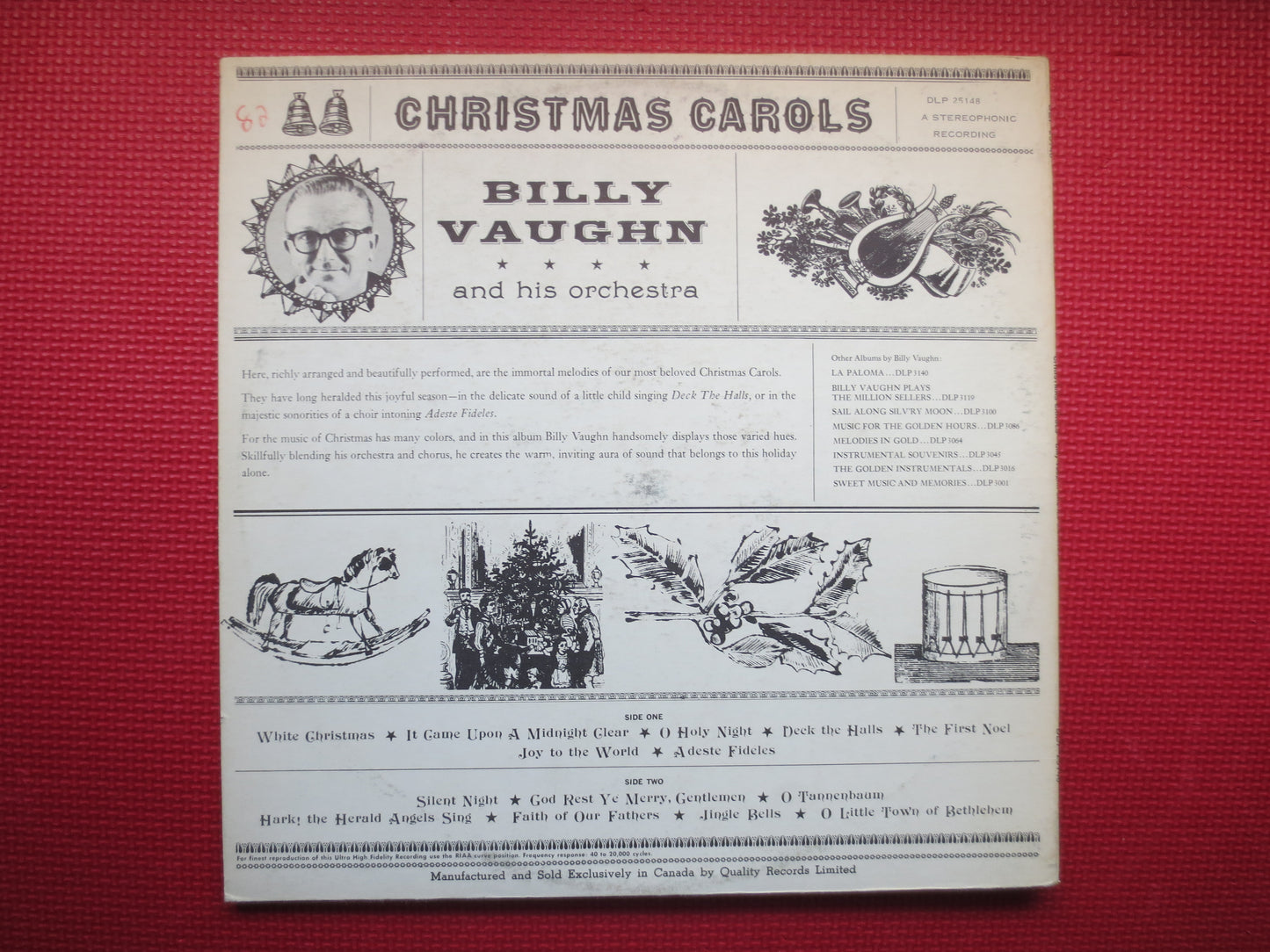 BILLY VAUGHN, CHRISTMAS Carols, Christmas Record, Christmas Vinyl, Christmas Lp, Christmas Song, Christmas, 1959 Records