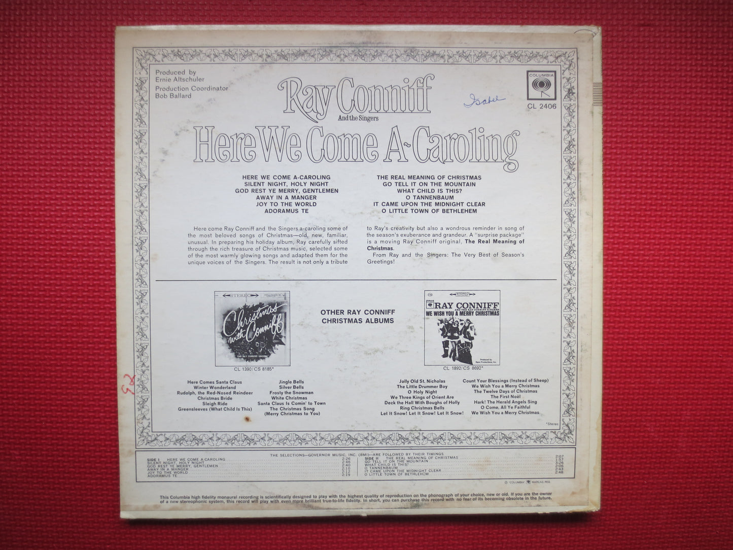 RAY CONNIFF, CHRISTMAS Album, Christmas Songs, Christmas Record, Christmas Vinyl, Christmas Lp, Caroling Lp, 1965 Records