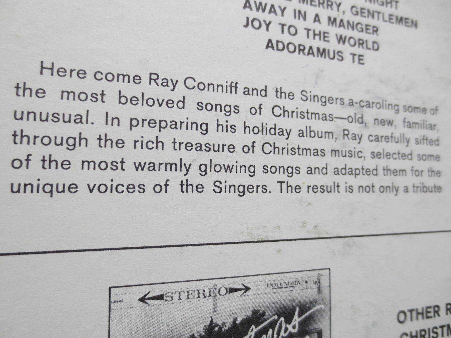 RAY CONNIFF, CHRISTMAS Album, Christmas Songs, Christmas Record, Christmas Vinyl, Christmas Lp, Caroling Lp, 1965 Records