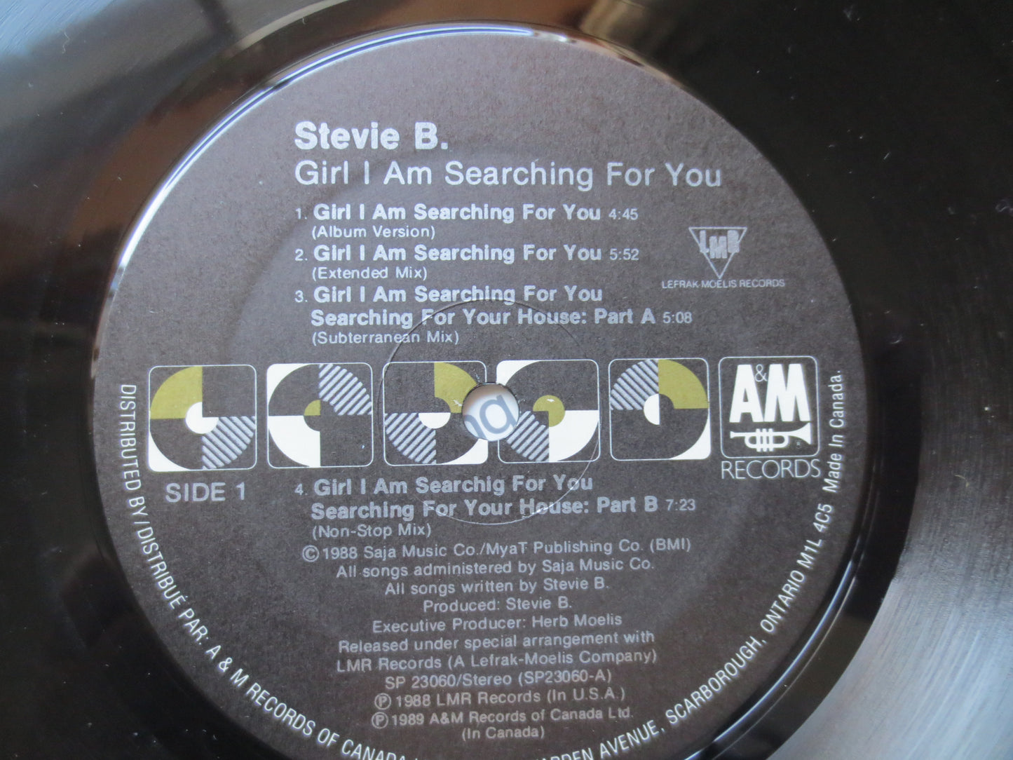 STEVIE B, GIRL I Am SEARCHING, Stevie B Album, Stevie B Record, Stevie B Music, Stevie B Vinyl, Stevie B Lp, 1989 Records