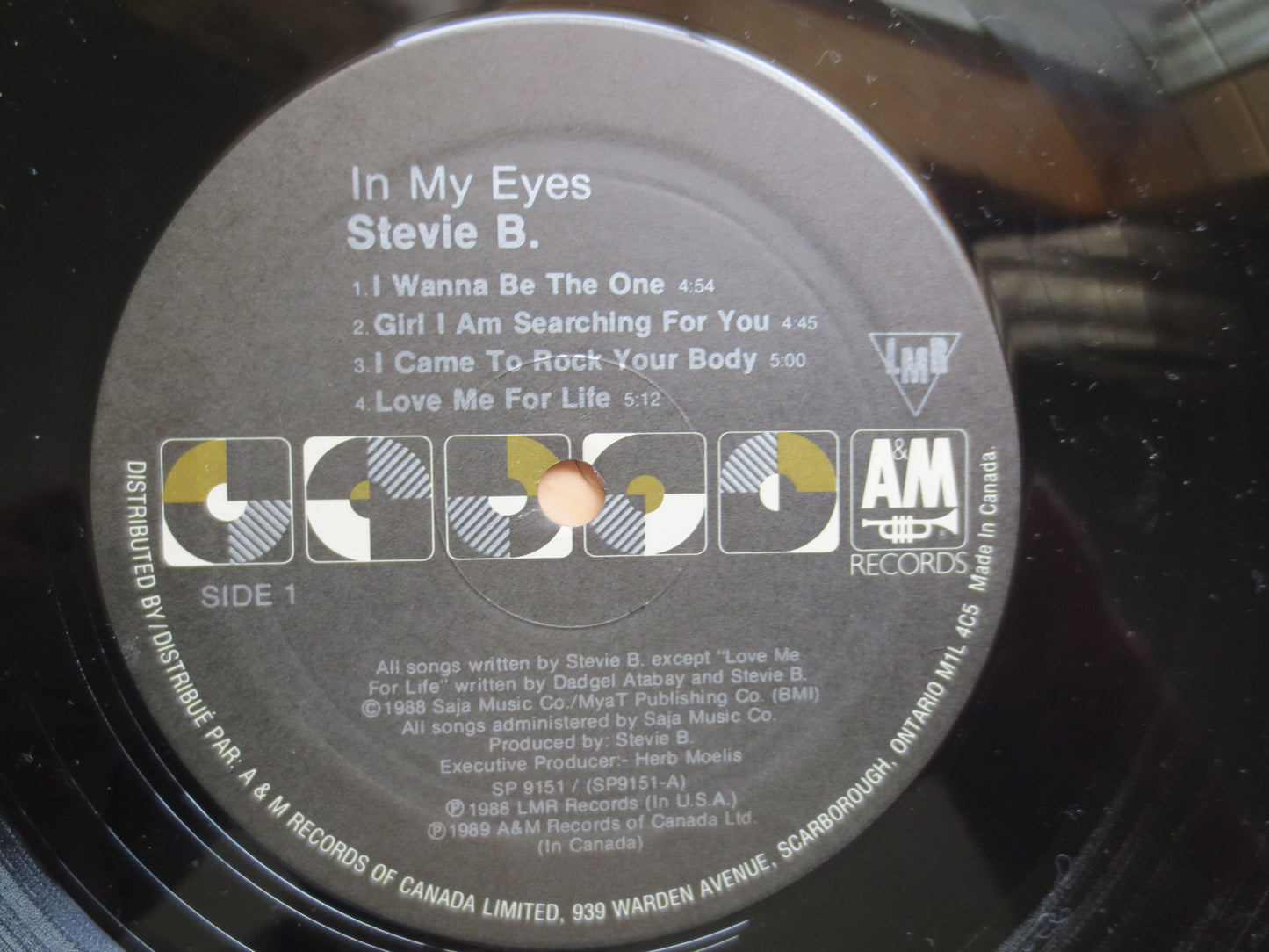 STEVIE B, In My EYES, STEVIE B Album, Stevie B Record, Stevie B Music, Stevie B Vinyl, Stevie B Lp, Dance Lp, 1989 Records