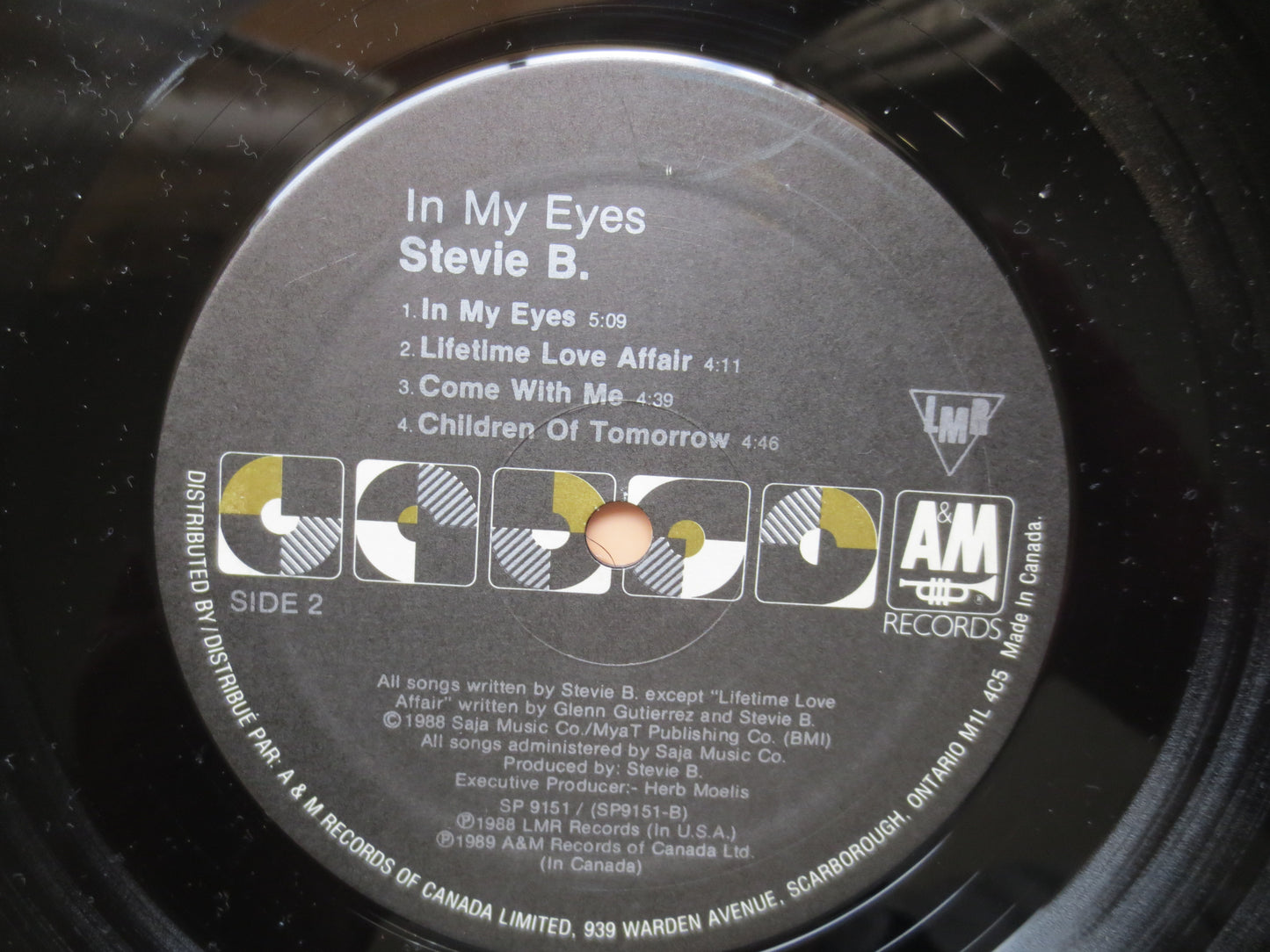 STEVIE B, In My EYES, STEVIE B Album, Stevie B Record, Stevie B Music, Stevie B Vinyl, Stevie B Lp, Dance Lp, 1989 Records