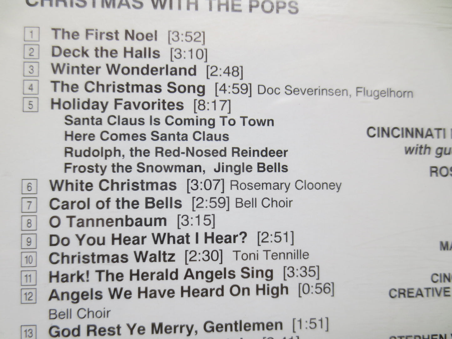 CHRISTMAS with the POPS, CHRISTMAS Album, Christmas Music Cd, Christmas Cd, Christmas Music, Toni Tennille Cd, Compact Disc