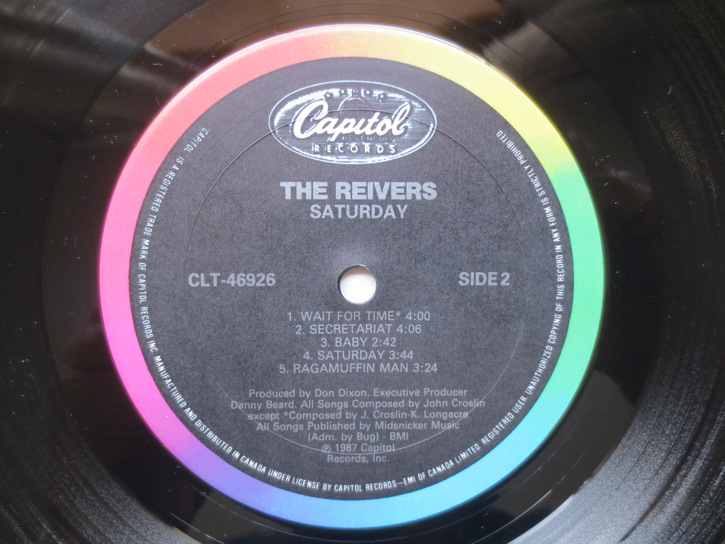 The REIVERS, SATURDAY, The REIVERS Record, The Reivers Album, The Reivers Lp, Alternative Rock, Indie Rock Lp, 1987 Records