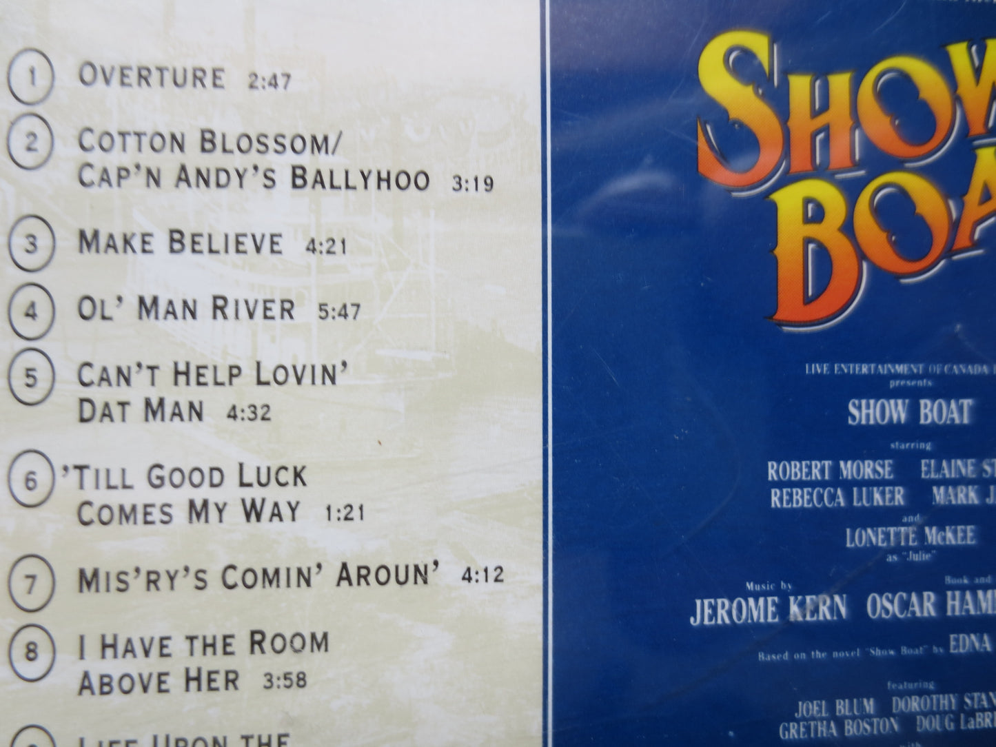 SHOWBOAT, SOUNDTRACK Cd, OSCAR Hammerstein, Music Cd, Robert Morse, Movie Cd, Musical Cd, Musical Theatre, Jerome Kern Cd, Cd