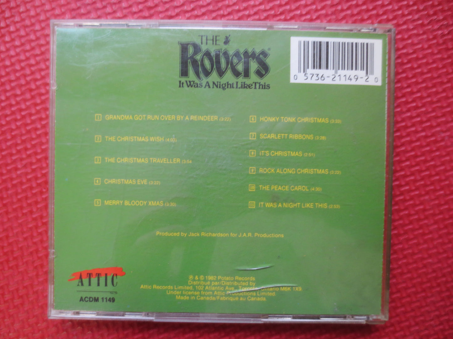 The IRISH ROVERS, CHRISTMAS Album, Christmas Music Cd, Christmas Cd, The Irish Rovers Cds, Irish Rovers Song, 1987 Compact Disc