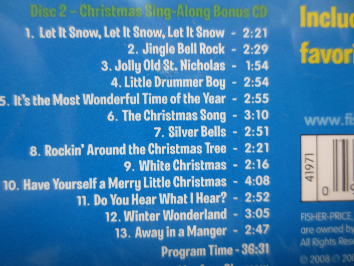 FISHER-Price, CHRISTMAS Sing Along, Factory SEALED, Little People Cd, Sing Along Cd, Childrens Cd, Cd, Kids Music, Kids Song