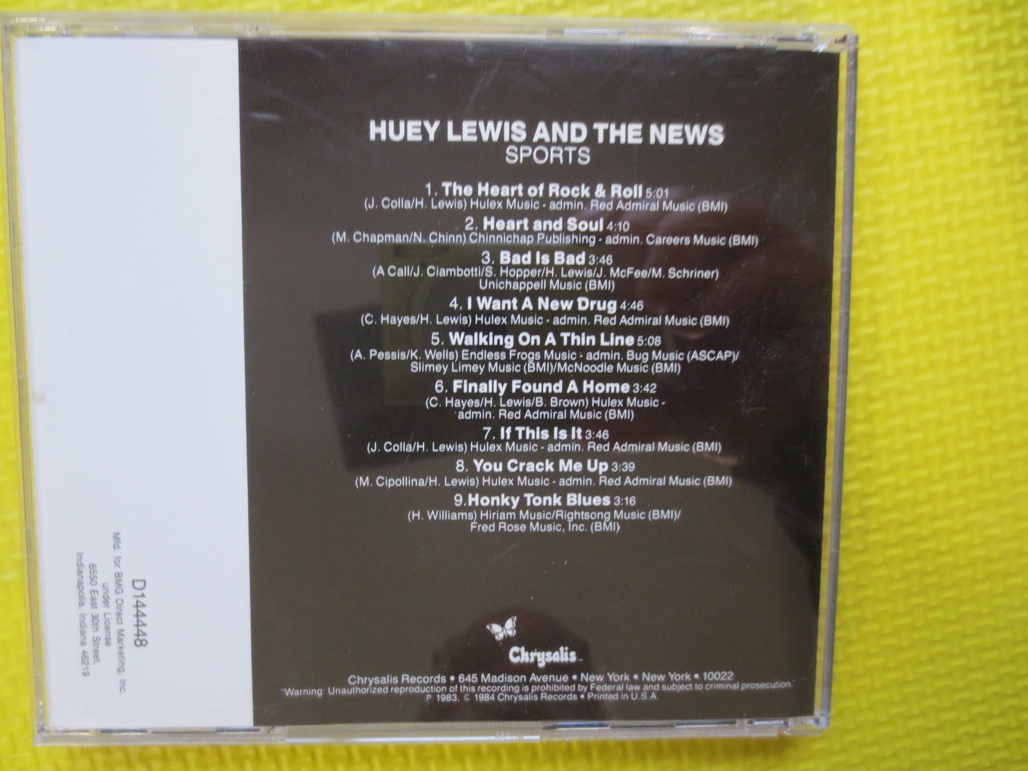 HUEY LEWIS, and The News, SPORTS, Huey Lewis Cd, Huey Lewis Lp, Huey Lewis Album, Huey Lewis Songs, Rock Compact Discs, 1984 Cd