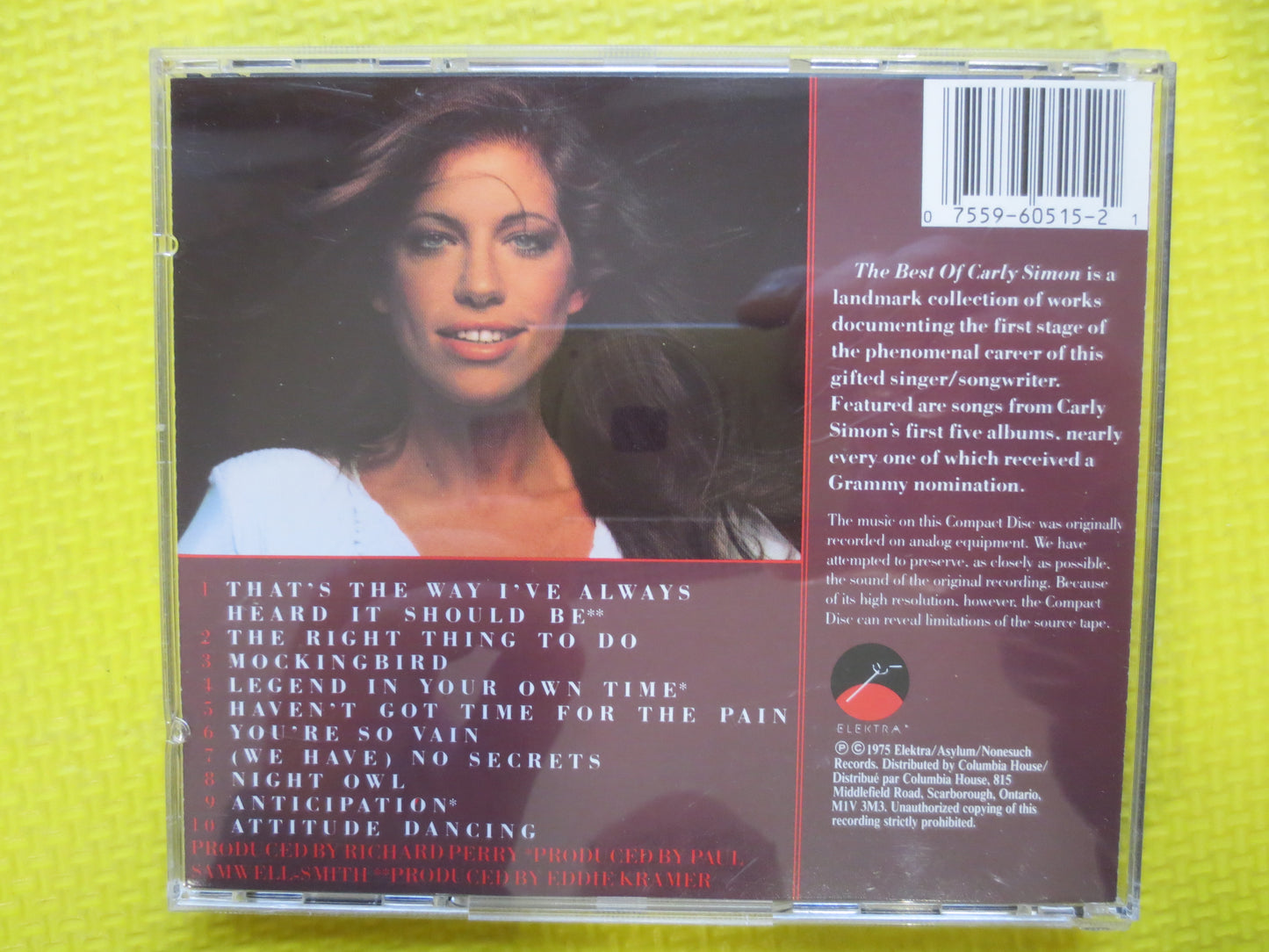 CARLY SIMON, BEST of Cd, Carly Simon Cd, Carly Simon Lp, Music Cd, Carly Simon Album, Carly Simon Songs, Cds, 1985 Compact Disc