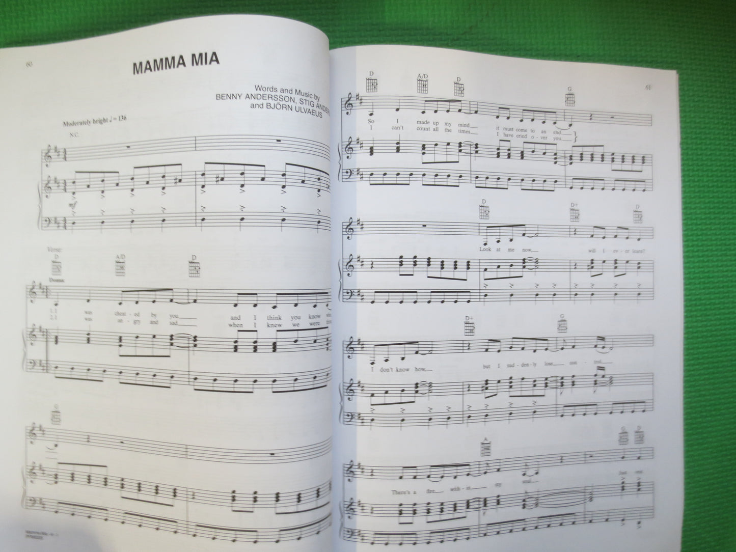 MAMA MIA, Sheet Music, ABBA Sheet Music, Music Books, Abba Piano Book, Disco Music Book, Abba Music Books, Vintage Music Book