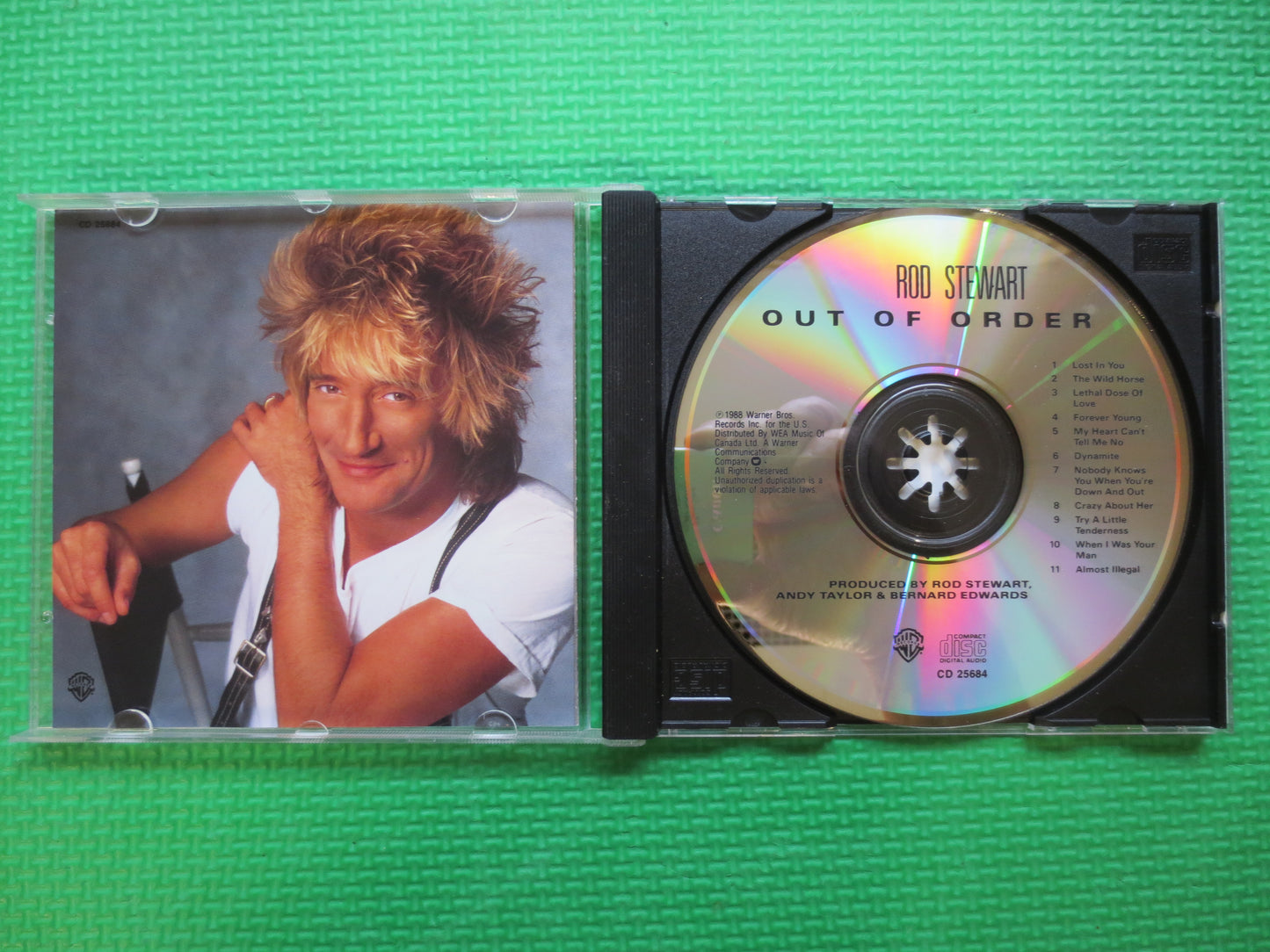 ROD STEWART, Out of ORDER, Rod Stewart Cd, Rod Stewart Lp, Rock Album, Rod Stewart Music, Classic Rock Cd, Cd, 1988 Compact Disc