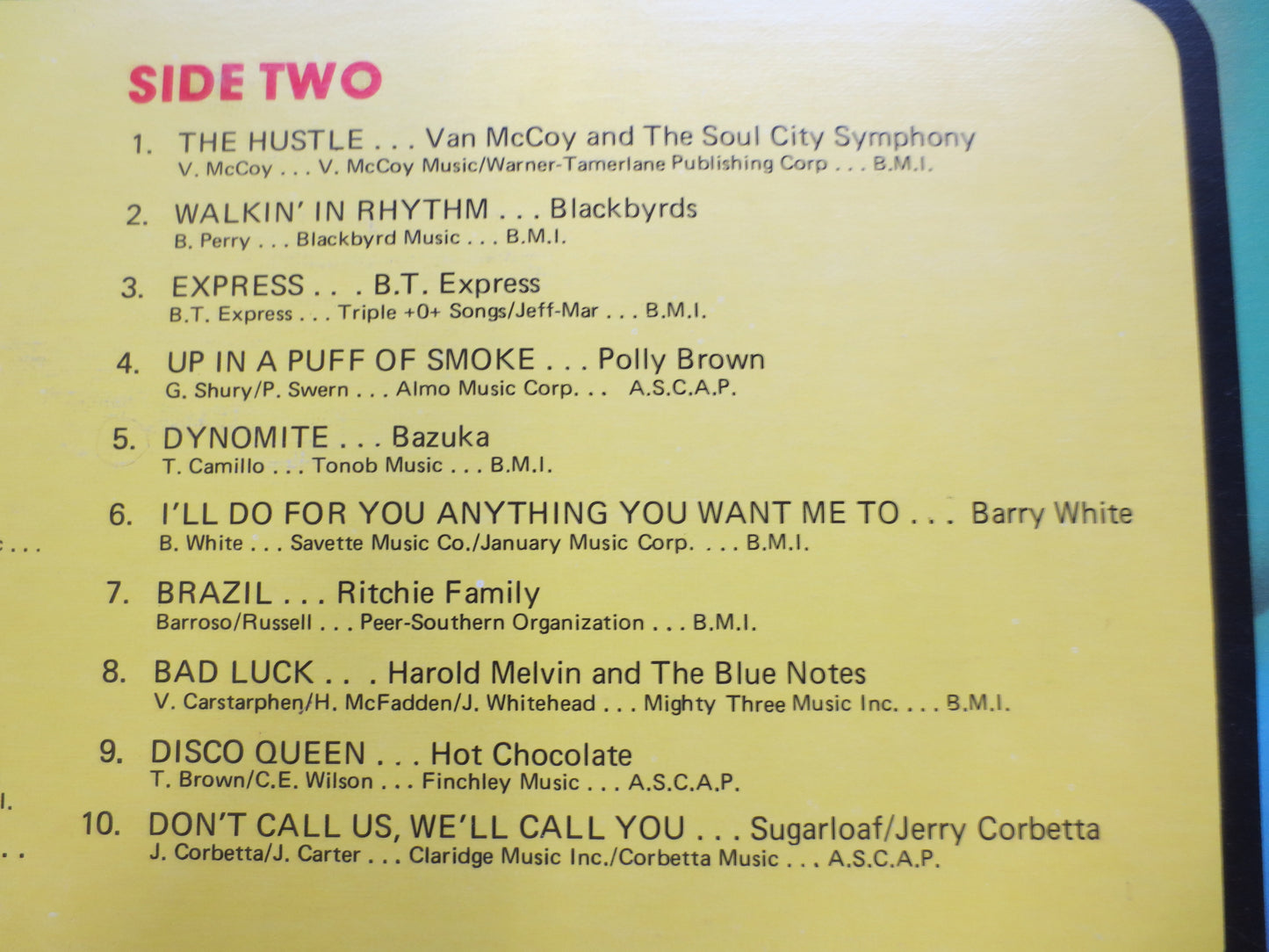 DISCO ROCK, 20 ORIGINAL Hits, K-Tel Record, K-Tel Albums, Disco Record, Disco Album, K-Tel Lp, Golden Earring, 1975 Records