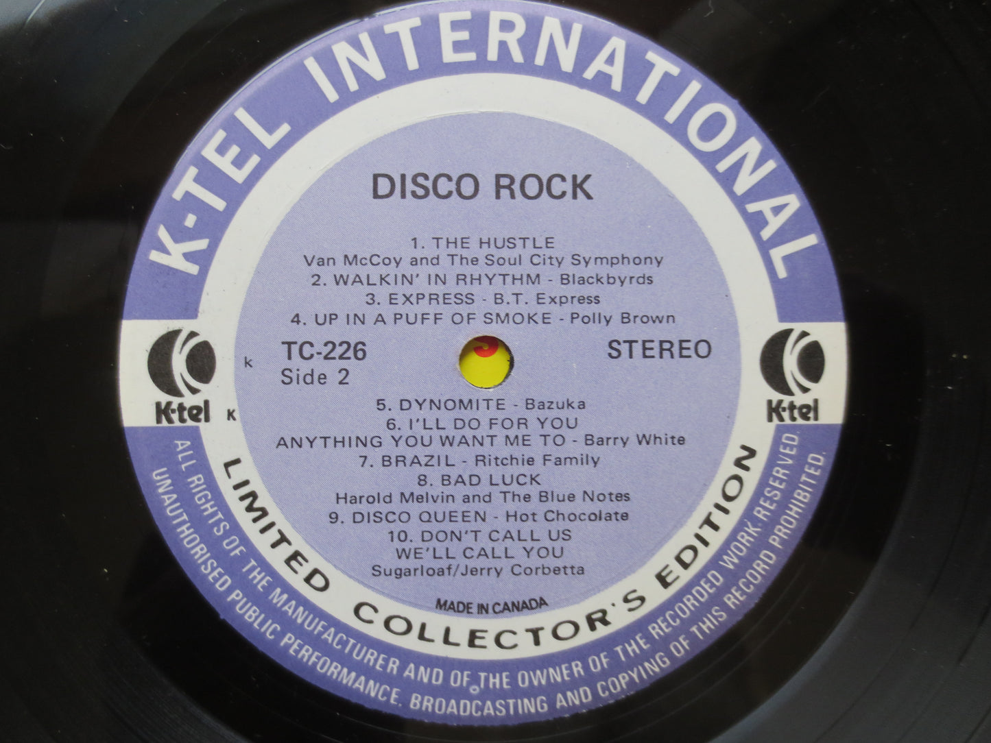 DISCO ROCK, 20 ORIGINAL Hits, K-Tel Record, K-Tel Albums, Disco Record, Disco Album, K-Tel Lp, Golden Earring, 1975 Records