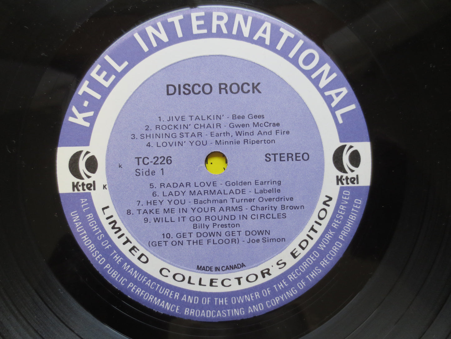 DISCO ROCK, 20 ORIGINAL Hits, K-Tel Record, K-Tel Albums, Disco Record, Disco Album, K-Tel Lp, Golden Earring, 1975 Records