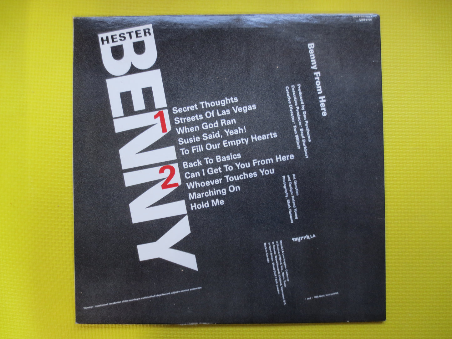 BENNY HESTER, BENNY From Here, Benny Hester Records, Benny Hester Album, Benny Hester Lp, Benny Hester Vinyl, 1985 Records