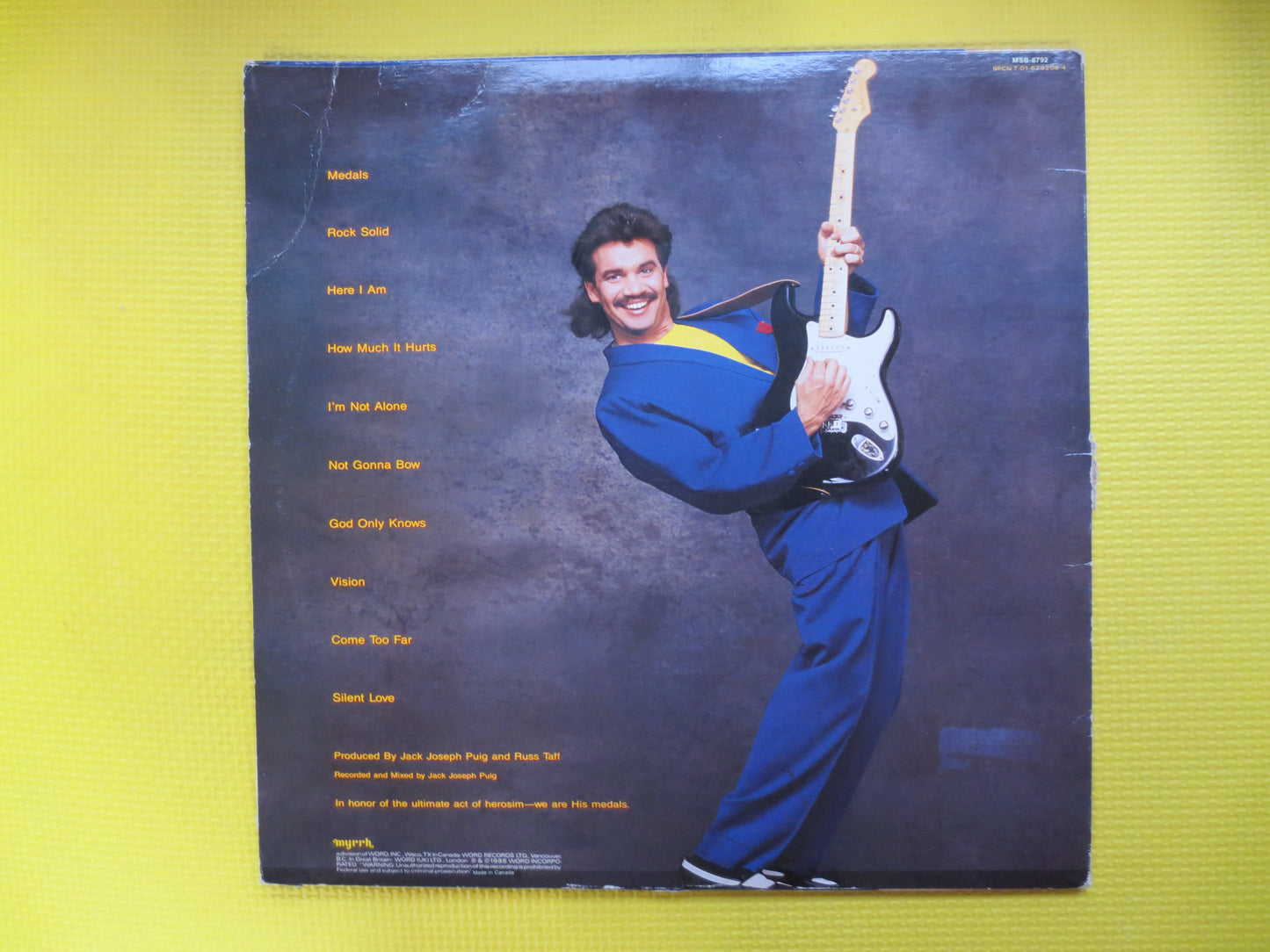 RUSS TAFF, MEDALS, Russ Taff Record, Russ Taff Album, Russ Taff Lp, Russ Taff Vinyl, Soft Rock Album, Rock Lp, 1985 Records