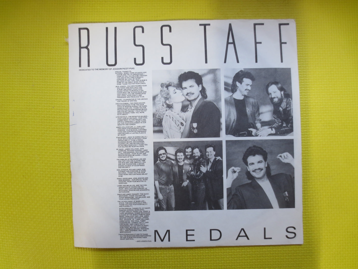 RUSS TAFF, MEDALS, Russ Taff Record, Russ Taff Album, Russ Taff Lp, Russ Taff Vinyl, Soft Rock Album, Rock Lp, 1985 Records