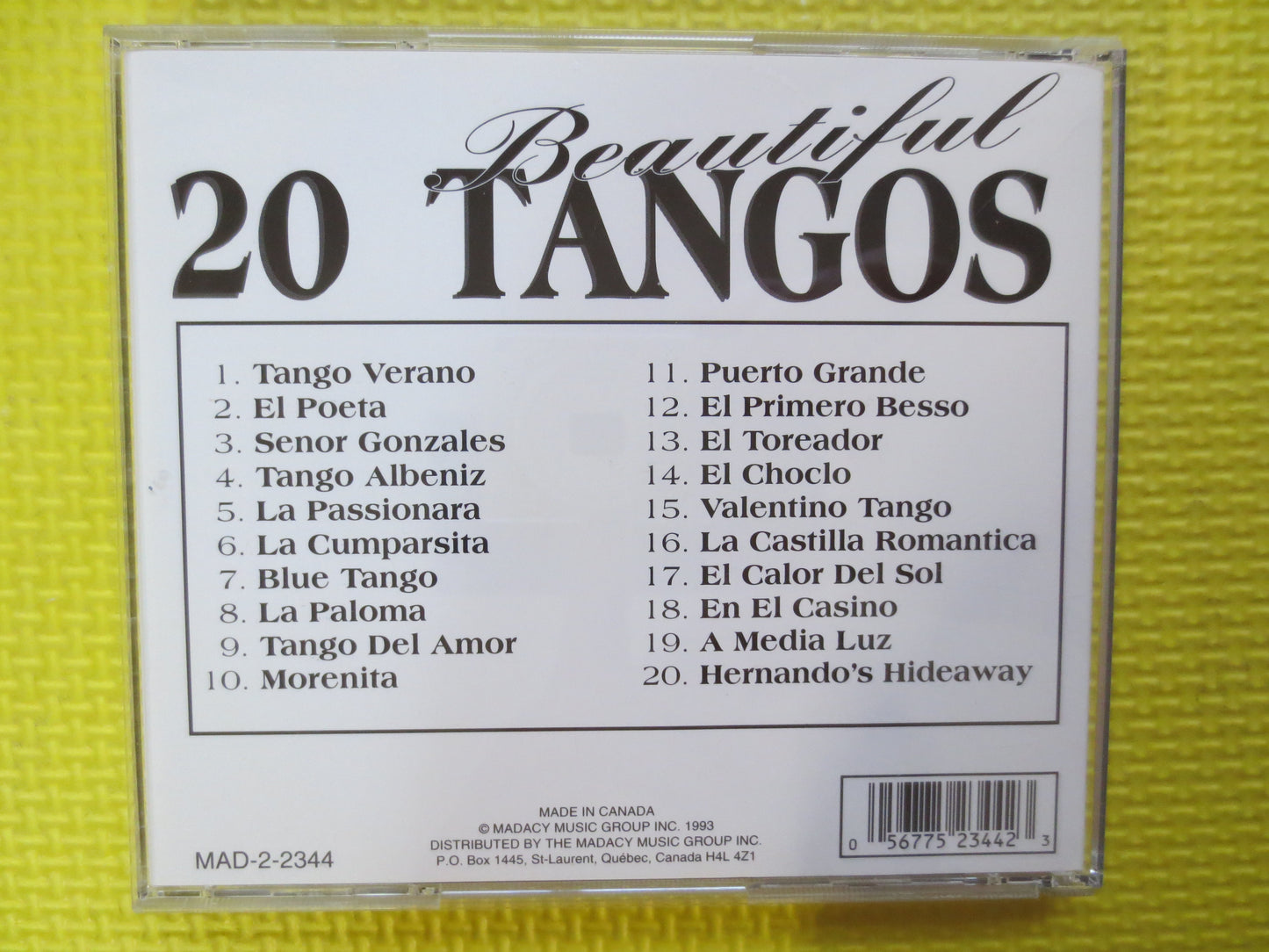 20 BEAUTIFUL TANGOS, LATIN Dance Music, Classical Cd, Dance Music Cd, Classical Albums, Tango Music Cd, Cds, 1993 Compact Discs