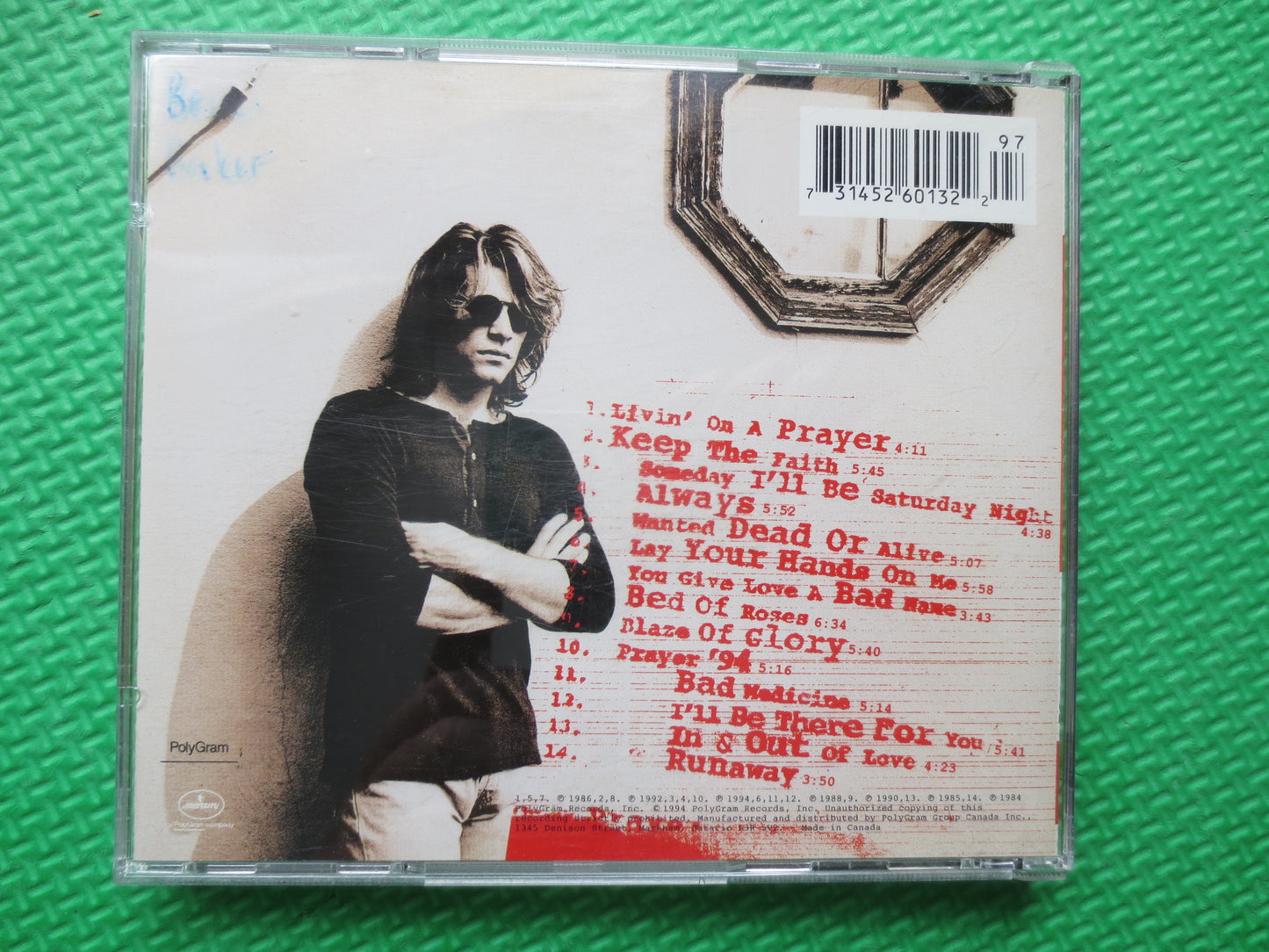 BON JOVI, CROSS Road, Bon Jovi Cd, Bon Jovi Album, Rock Cd, Bon Jovi Lp, Music Cd, Classic Rock Cd, Rock Lp, 1994 Compact Disc