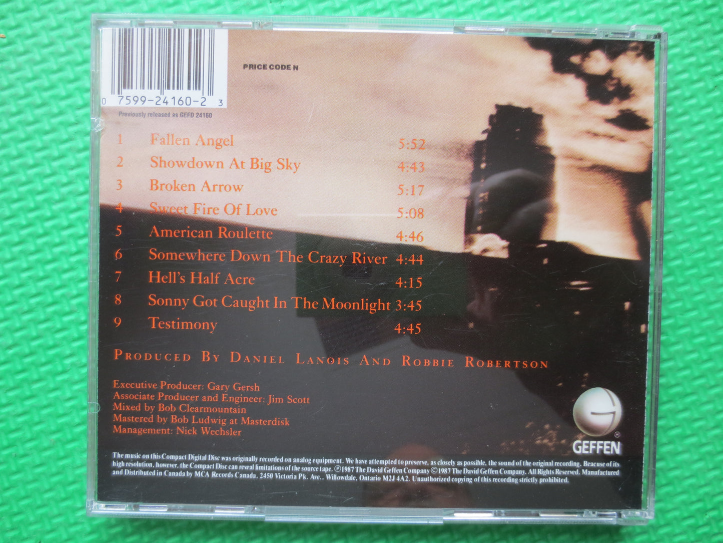 Vintage Cds, ROBBIE ROBERTSON, Robbie Robertson Cd, Robbie Robertson Lp, Classic Rock Album, Classic Rock Cd, Rock Cds, 1987 Compact Disc