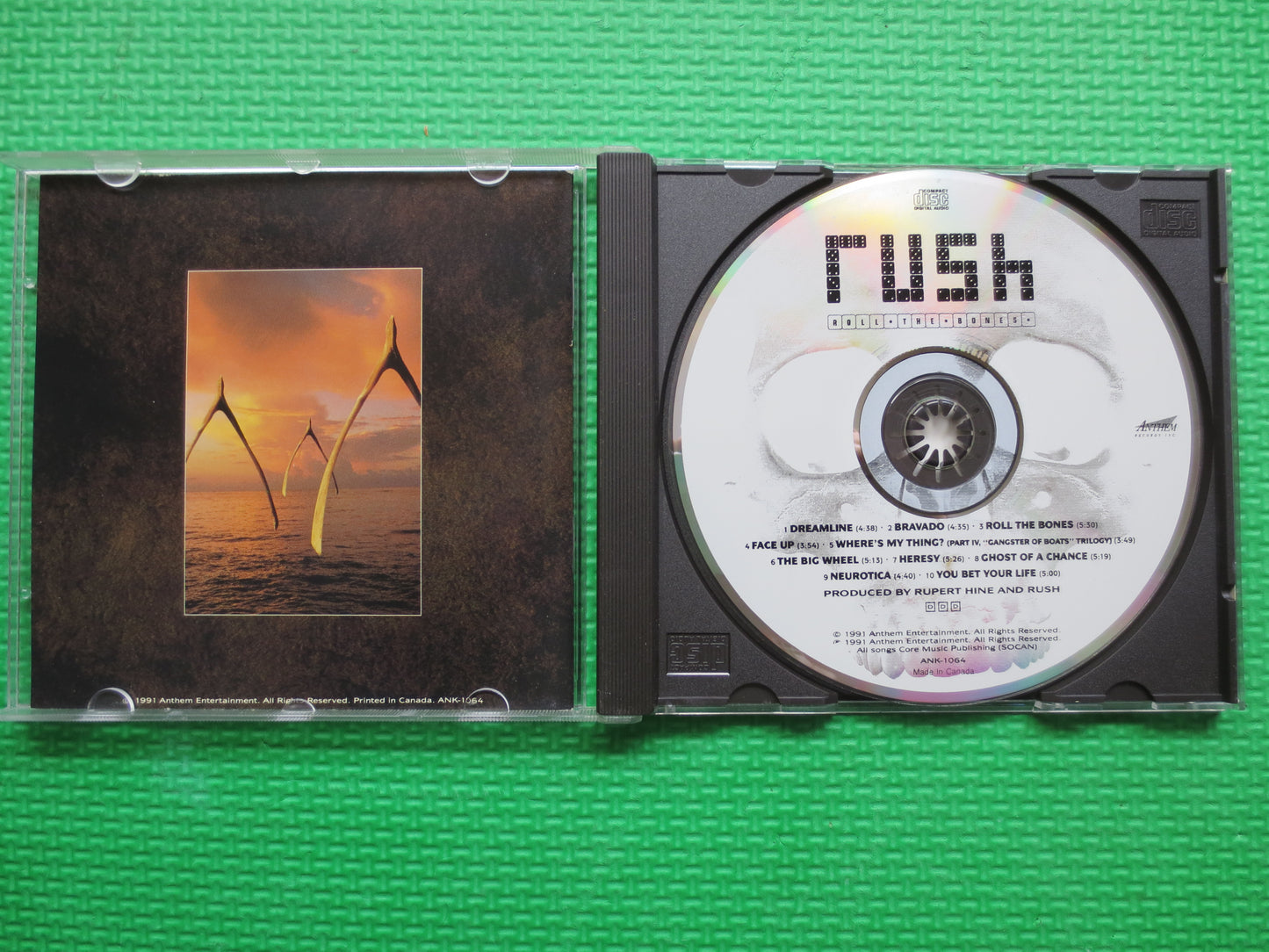 RUSH, Roll the BONES, RUSH Cd, Roll the Bones Cd, Rush Album, Rush Lp, Rock Cd, Hard Rock Cd, Classic Rock Lp, 1991 Compact Disc