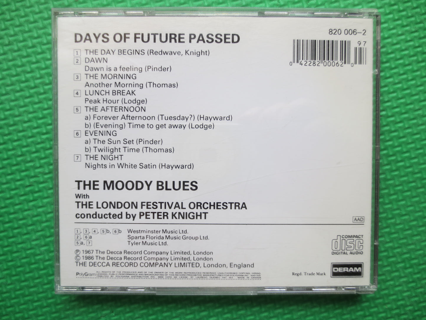 MOODY BLUES, Days of FUTURE Past, Moody Blues Cd, Blues Rock Cd, Rock Cd, Classic Rock Cd, Moody Blues Album, 1986 Compact Disc