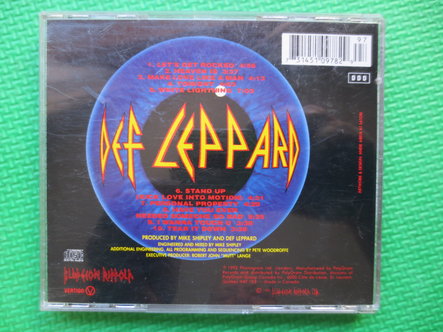 DEF LEPPARD, ADRENALIZE, Def Leppard Cd, Adrenalize Cd, Def Leppard Album, Rock Cd, Def Leppard Record, Cd, 1992 Compact Discs