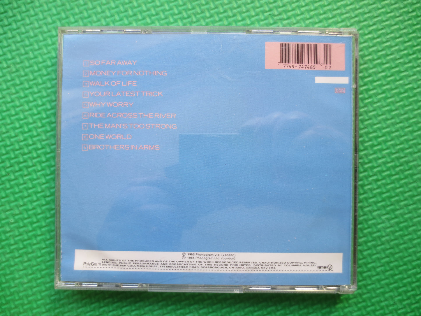 DIRE STRAITS, BROTHERS in Arms, Dire Straits Cd, Dire Straits Album,  Dire Straits Music, Classic Rock Cds, 1985 Compact Disc