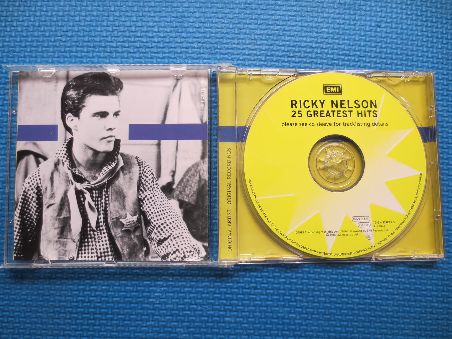 RICKY NELSON, 25 GREATEST Hits, Ricky Nelson Cd, Ricky Nelson Album, Ricky Nelson Songs, Ricky Nelson Music, 1998 Compact Discs