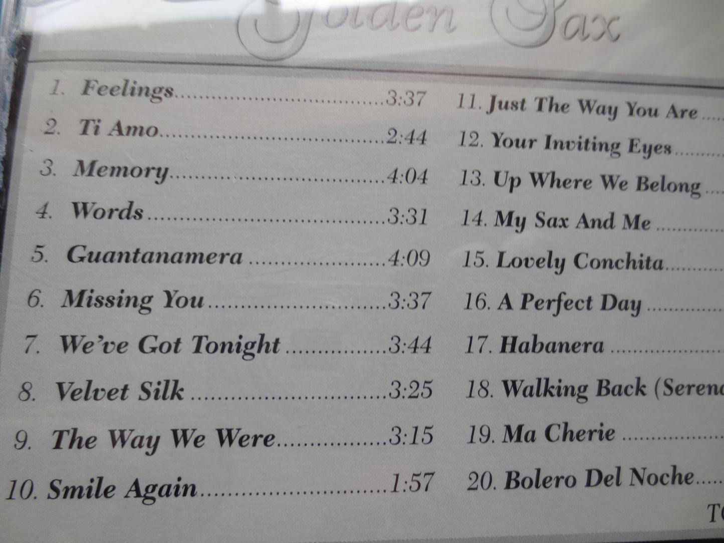 GOLDEN SAX, ROMANTIC Sax, Saxophone Music Cd, Sax Music Cd, Quiet Sax Music, Soothing Sax Music Cd, Sax Cd, 1990 Compact Disc