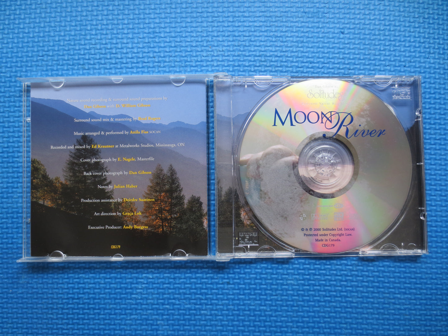 SOLITUDES, MOON RIVER, Nature Music Cd, Meditation Music Cd, Music Cd, Quiet Nature Music, Soothing Music Cd, 2000 Compact Disc