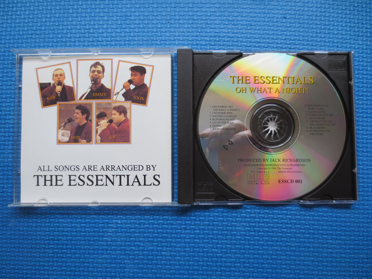 The ESSENTIALS, Oh What a NIGHT, The ESSENTIALS Cd, Merla-Mae Cd, Greatest Hits Cd, Barbershop Cd, Doo Wop Cd, 1994 Compact Disc