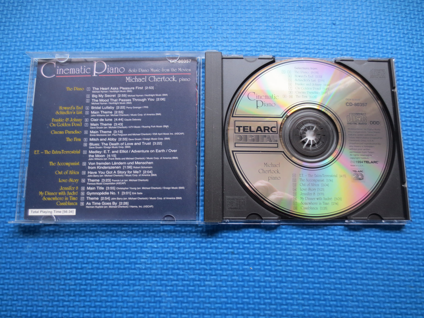 MICHAEL CHERTOCK, Cinematic PIANO, Movie Themes, Picture Themes, Cinema Themes, Piano Cd, Piano Music cd, Cd, 1994 Compact Disc