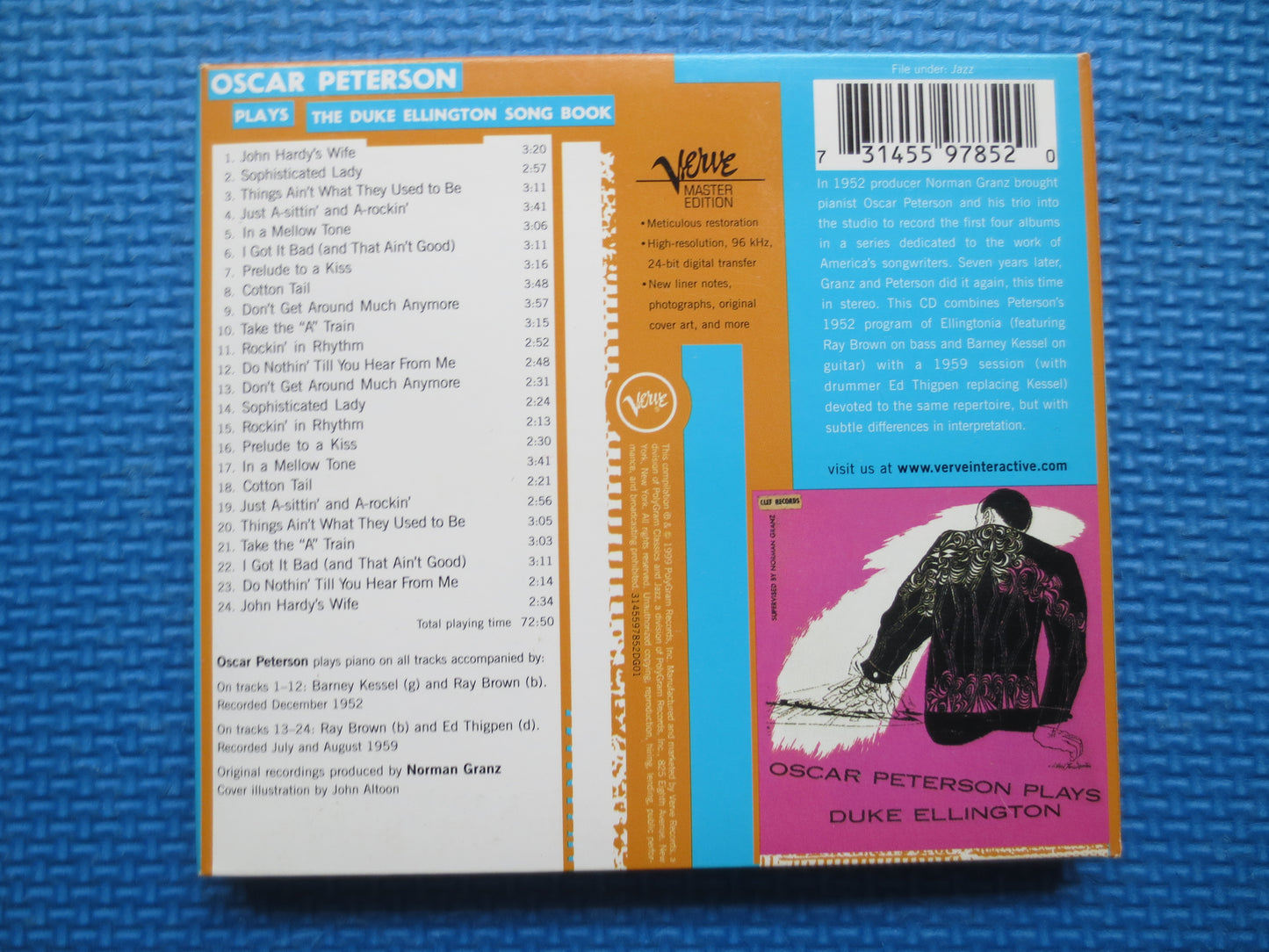 OSCAR PETERSON, Duke ELLINGTON, Jazz Cd, Jazz Compact Disc, Jazz Album, Cd Jazz, Classic Jazz Cd, Oscar Peterson Cd, 1999 Compact Discs