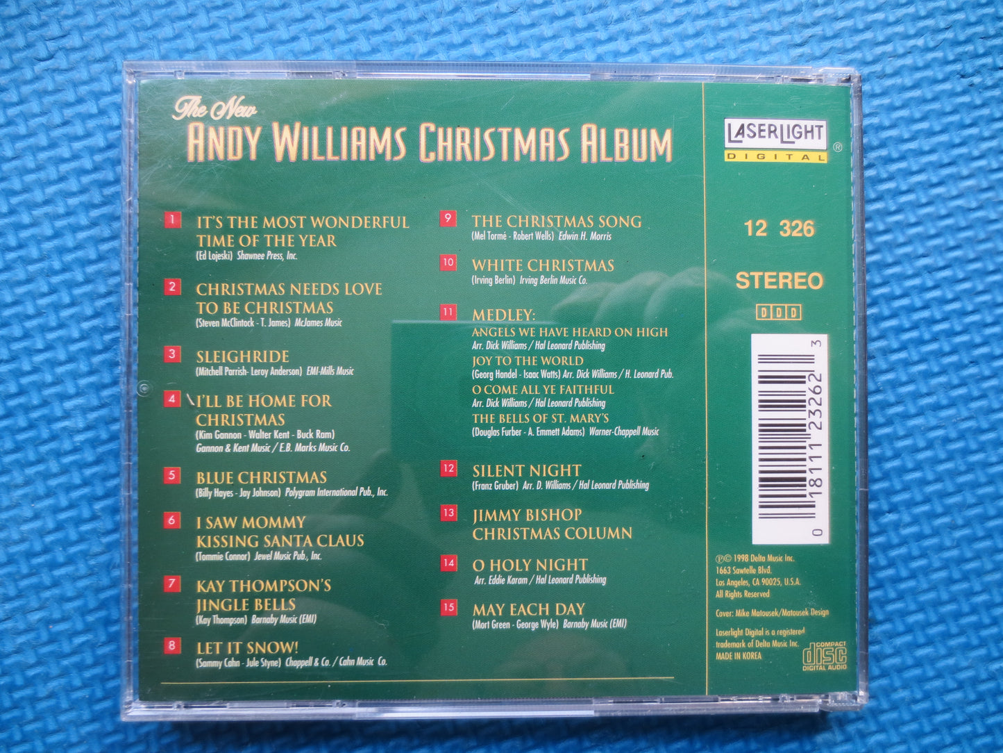 ANDY WILLIAMS, CHRISTMAS Album, Andy Williams Cd, Christmas Cd, Christmas Music Cd, Christmas Songs, Music Cd, 1998 Compact Disc