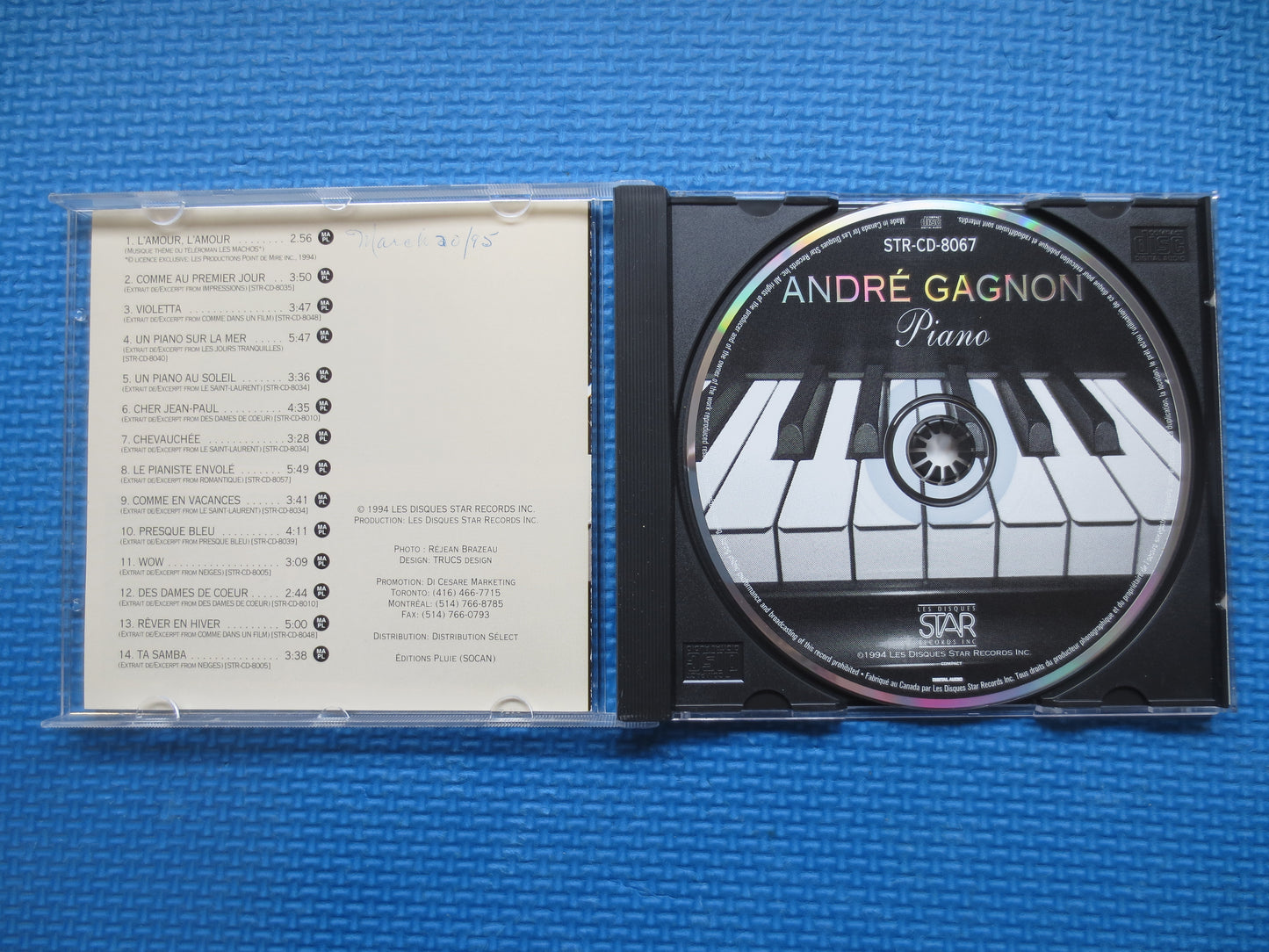 ANDRE GAGNON, PIANO, Classical Cd, Andre Gagnon Cd, Music Cd, Classical Album, Andre Gagnon Album, Opera Cd, 1991 Compact Discs