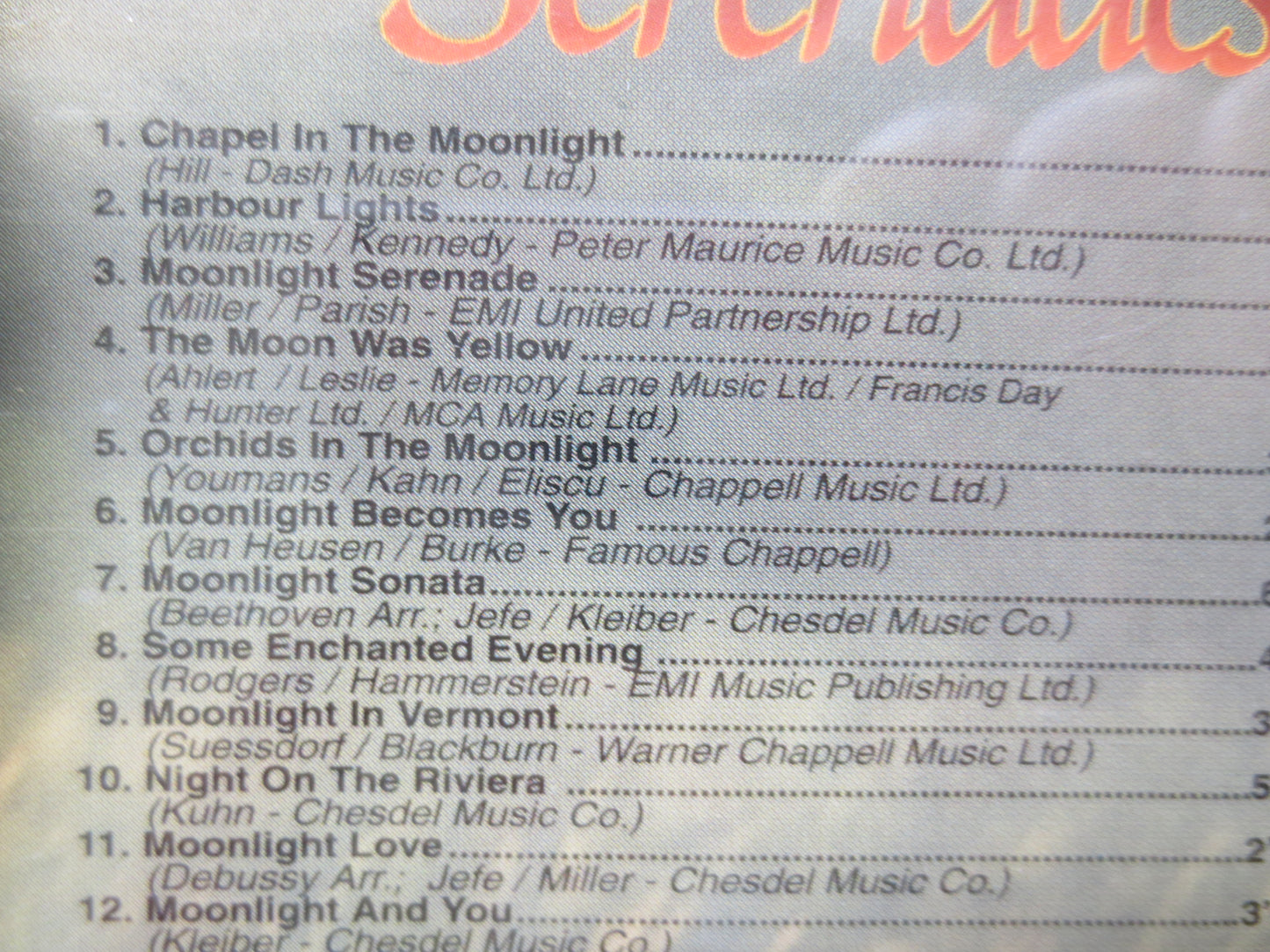 MOONLIGHT SERENADES, ROMANTIC Music Cd, Slow Dancing, Romance Music Cd, Relaxing Music Cd, Dancing Music Cd, 1996 Compact Disc