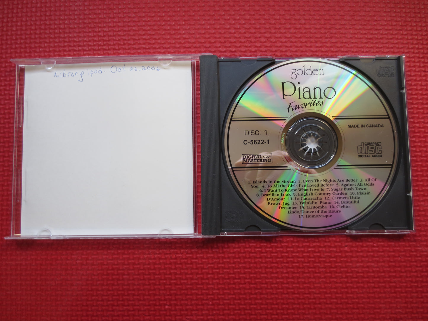 GOLDEN PIANO FAVORITES, Piano Music Cd, Relaxing Music Cd, Solo Piano Cd, Relaxing Piano Cd, Romance Piano Cd, 1995 Compact Disc