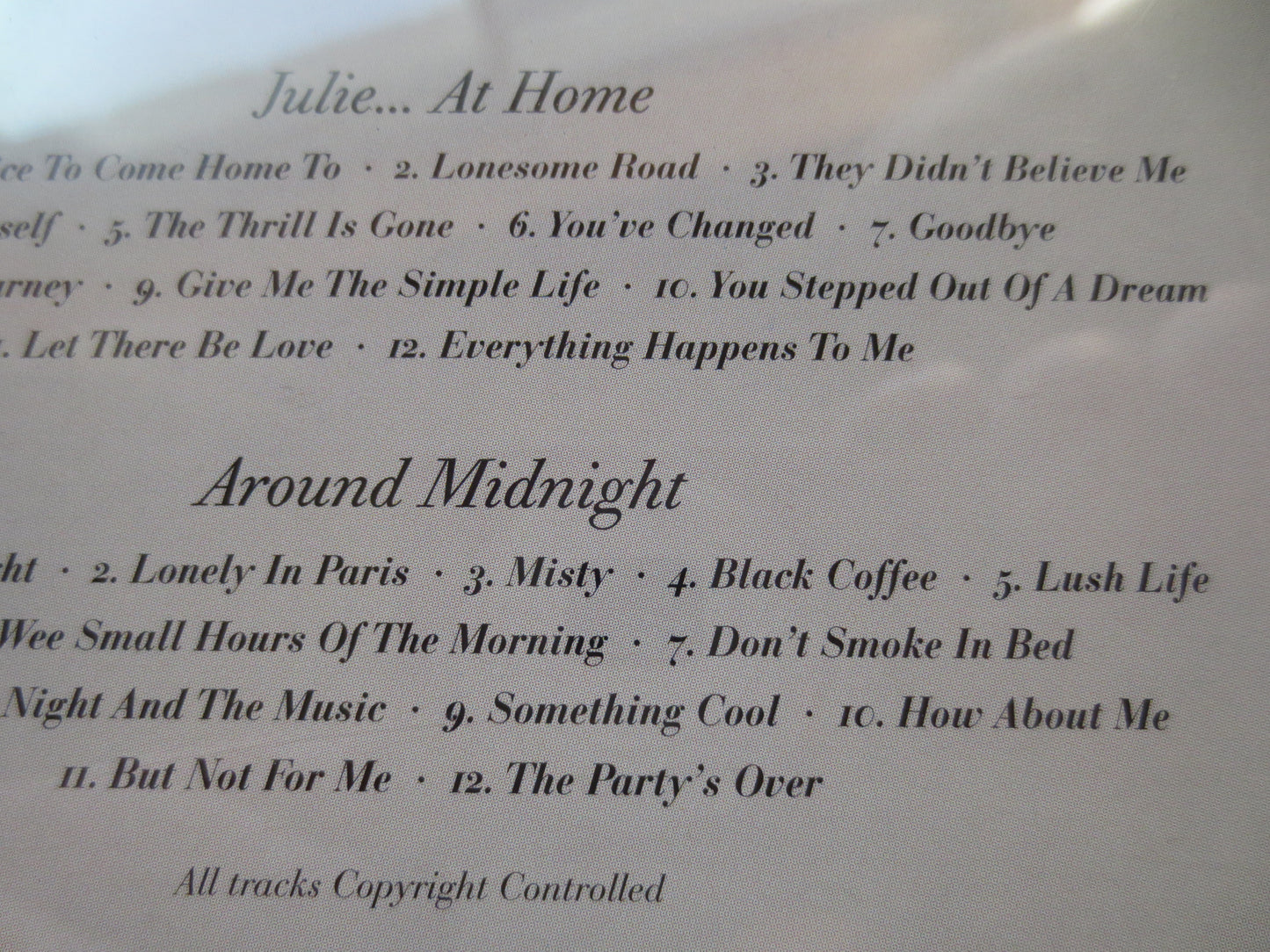 JULIE LONDON, Around MIDNIGHT, Julie London Cd, Julie London Songs, Julie London Music, Julie London Album, 1996 Compact Discs