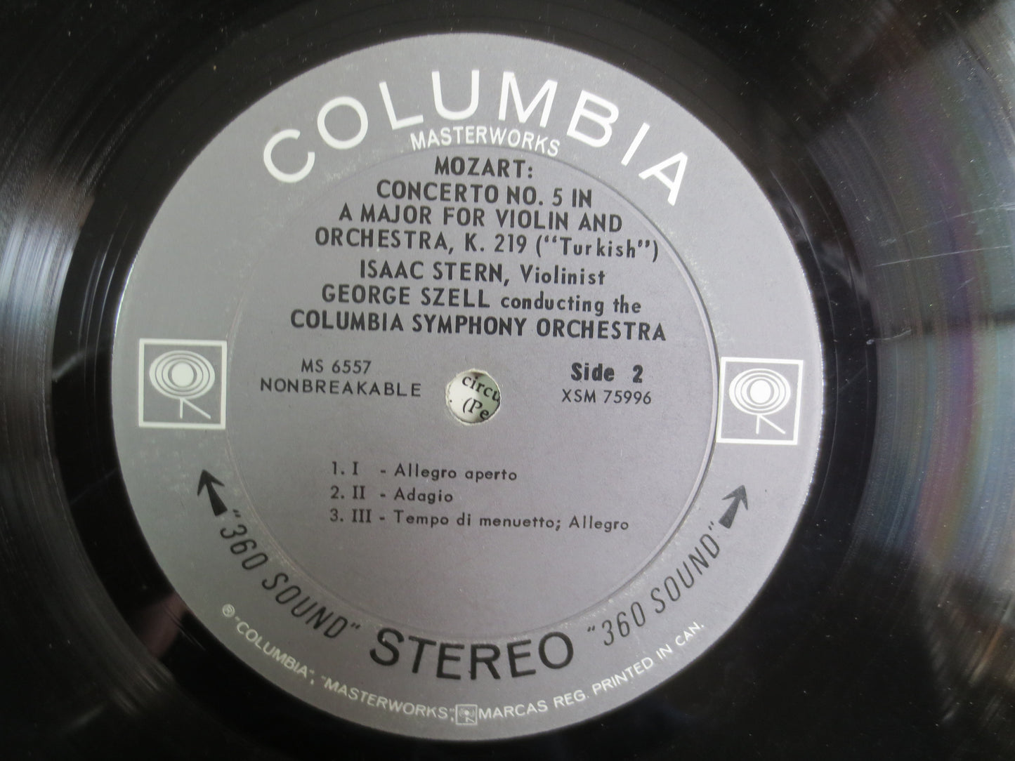 MOZART, Wolfgang Amadeus Mozart, Isaac Stern, George Szell, Columbia Symphony Orchestra, MOZART Record, MOZART Album, Classical, 1964 Record