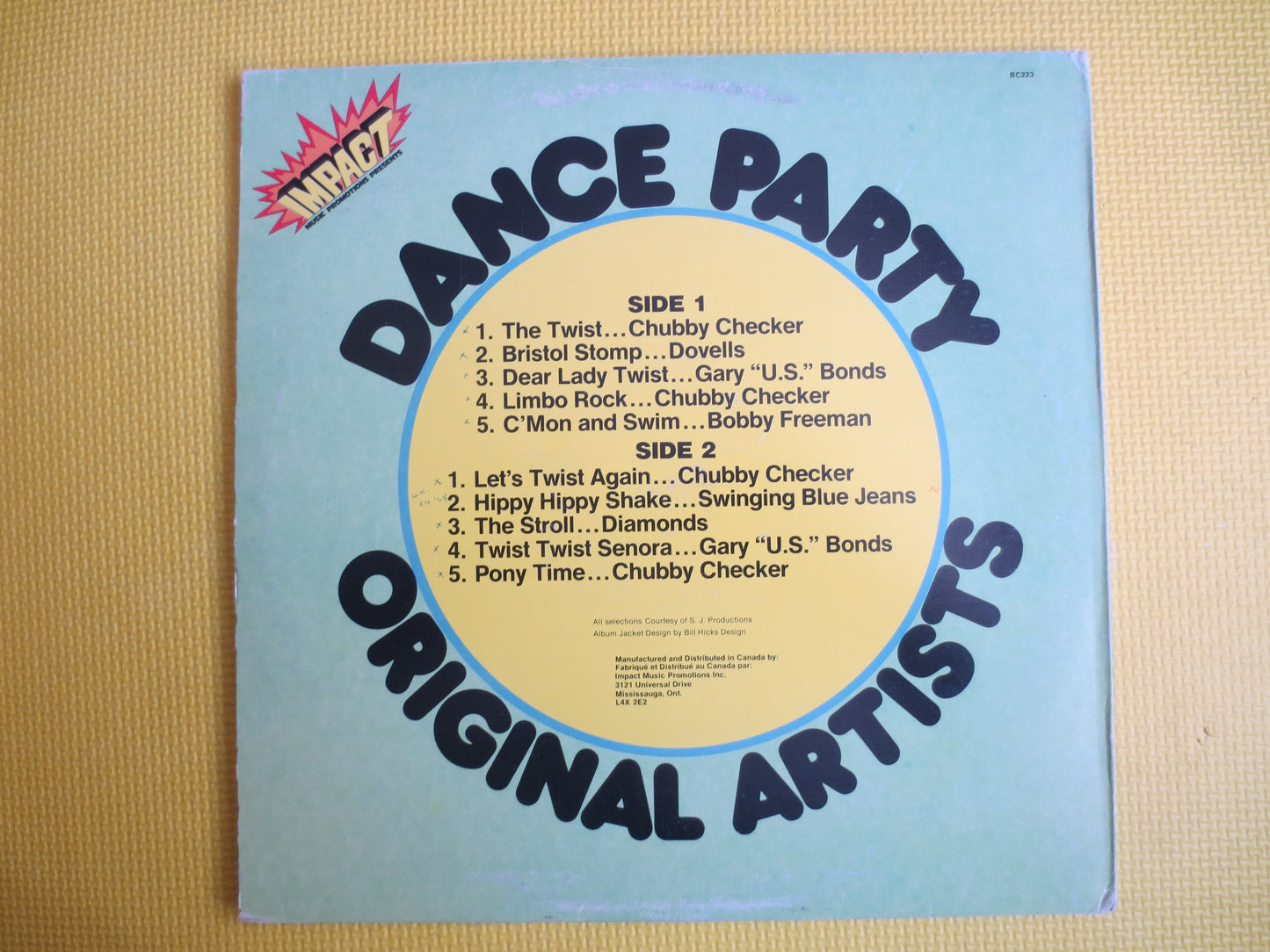 DANCE PARTY, IMPACT Records, Chubby Checker Album, The Diamonds Record, Bobby Freeman Album, Dovells Album, 1970 Records