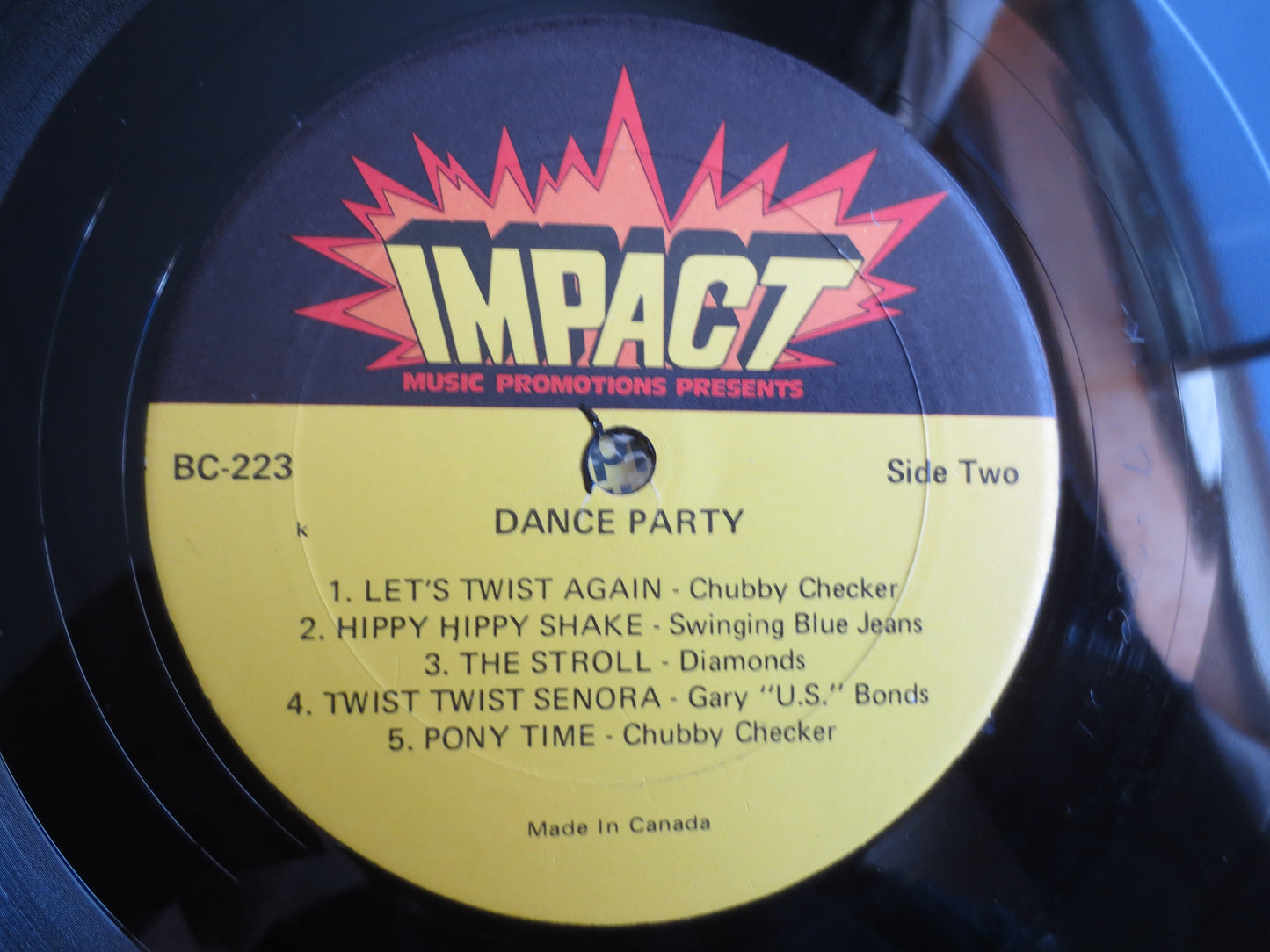 DANCE PARTY, IMPACT Records, Chubby Checker Album, The Diamonds Record, Bobby Freeman Album, Dovells Album, 1970 Records