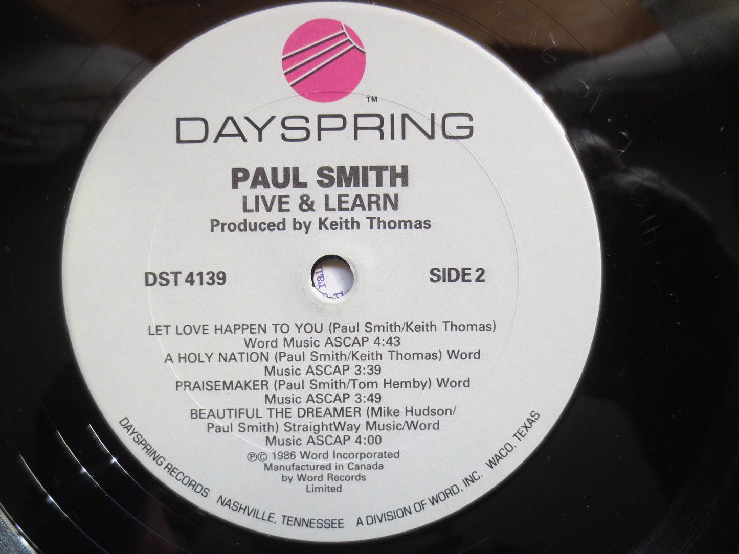 PAUL SMITH, LIVE and Learn, Paul Smith Records, Paul Smith Album, Paul Smith Lp, Rock Record, Rock Albums, 1986 Records