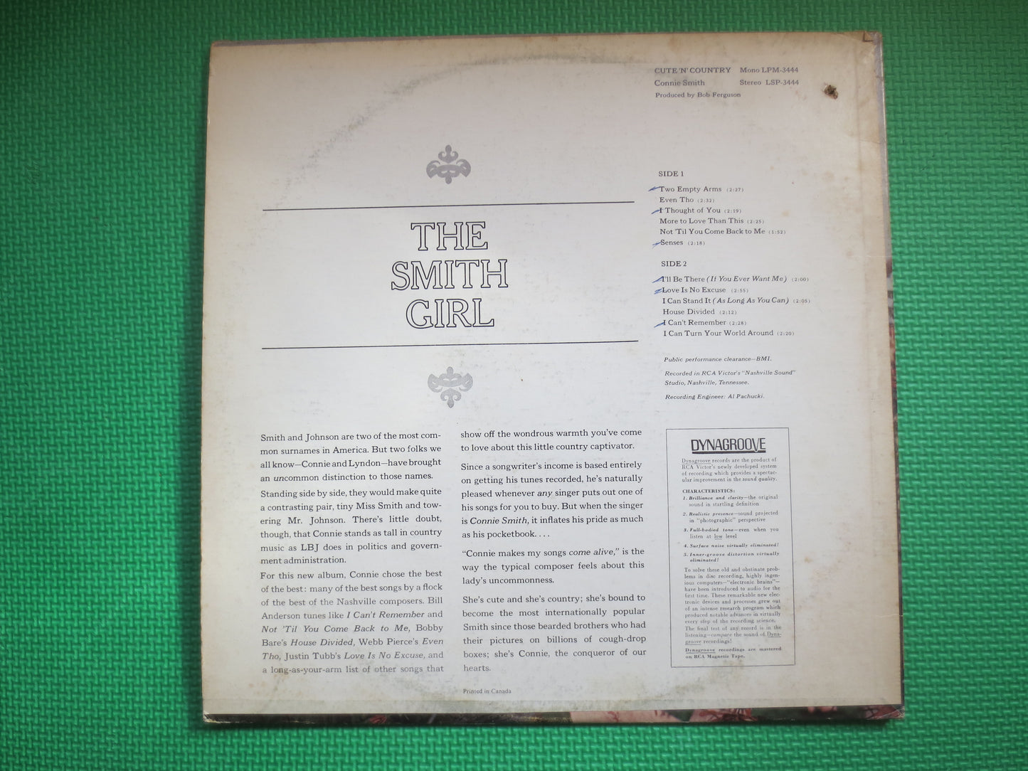 CONNIE SMITH, CUTE N' Country, Connie Smith Record, Connie Smith Album, Connie Smith Lps, Country Records, Lps, 1965 Records