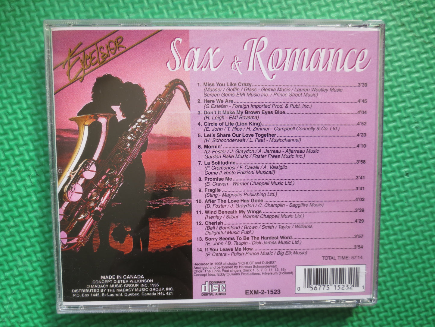 SAX and ROMANCE, ROMANTIC Music Cd, Slow Dancing, Romance Music Cd, Relaxing Music Cd, Dancing Music Cd, Cd, 1995 Compact Disc